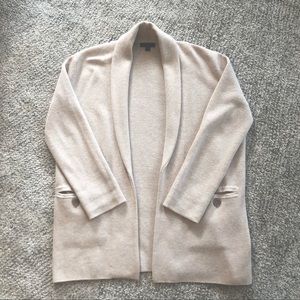 J Crew Camille Sweater Blazer with Shawl Collar in Heather Flax